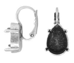 Earring Settings #7867 Antique Silver for Pear 14x10mm Stones (10 Pair)